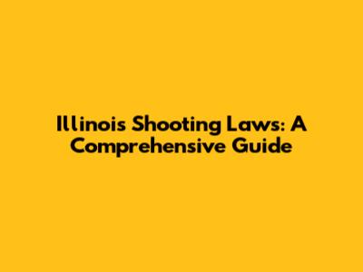 Illinois Shooting Laws: A Comprehensive Guide