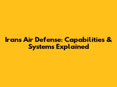 Iran's Air Defense: Capabilities & Systems Explained