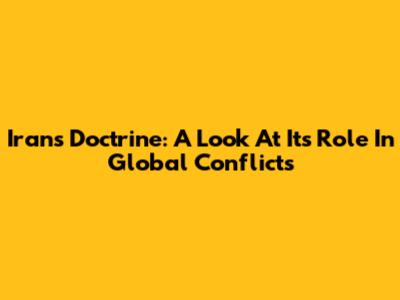 Iran's Doctrine: A Look At Its Role In Global Conflicts