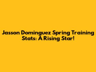Jasson Dominguez Spring Training Stats: A Rising Star!