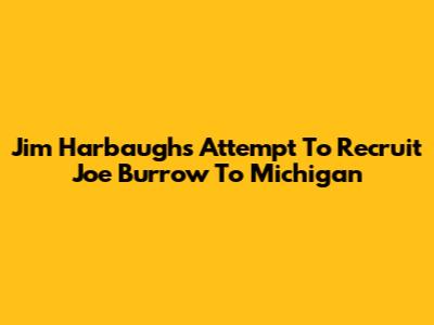 Jim Harbaugh's Attempt To Recruit Joe Burrow To Michigan
