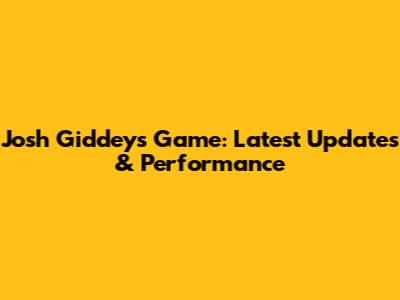 Josh Giddey's Game: Latest Updates & Performance