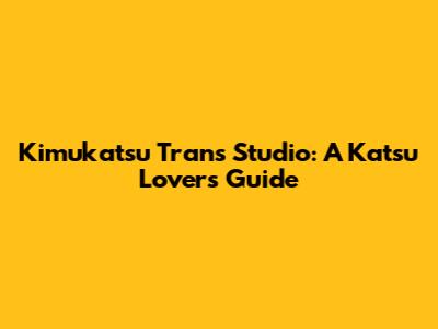 Kimukatsu Trans Studio: A Katsu Lover's Guide