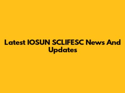 Latest IOSUN SCLIFESC News And Updates