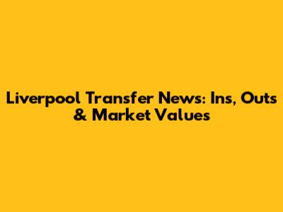 Liverpool Transfer News: Ins, Outs & Market Values