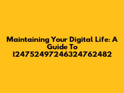 Maintaining Your Digital Life: A Guide To I24752497246324762482