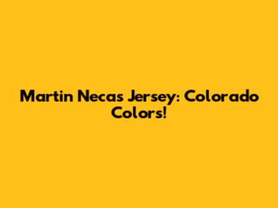 Martin Necas Jersey: Colorado Colors!