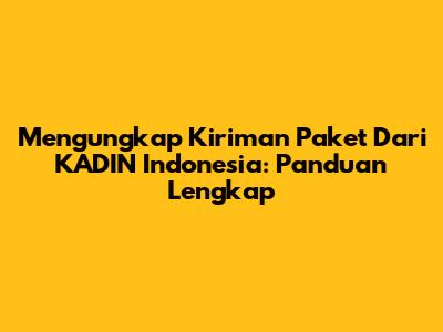 Mengungkap Kiriman Paket Dari KADIN Indonesia: Panduan Lengkap