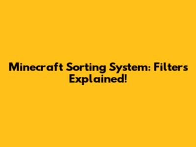 Minecraft Sorting System: Filters Explained!