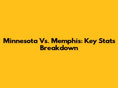 Minnesota Vs. Memphis: Key Stats Breakdown