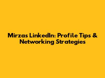 Mirza's LinkedIn: Profile Tips & Networking Strategies