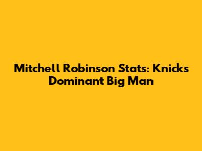 Mitchell Robinson Stats: Knicks' Dominant Big Man