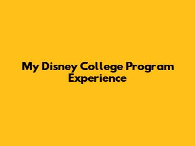 My Disney College Program Experience