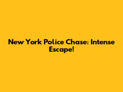 New York Police Chase: Intense Escape!