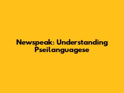 Newspeak: Understanding Pseilanguagese