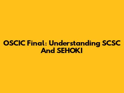 OSCIC Final: Understanding SCSC And SEHOKI