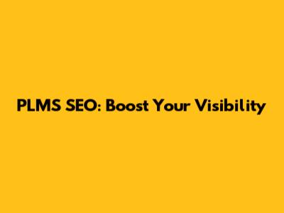 PLMS SEO: Boost Your Visibility