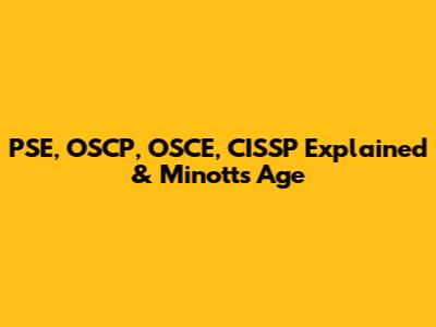 PSE, OSCP, OSCE, CISSP Explained & Minott's Age