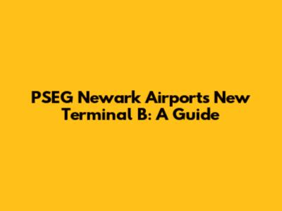 PSEG Newark Airport's New Terminal B: A Guide