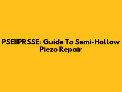 PSEIIPRSSE: Guide To Semi-Hollow Piezo Repair