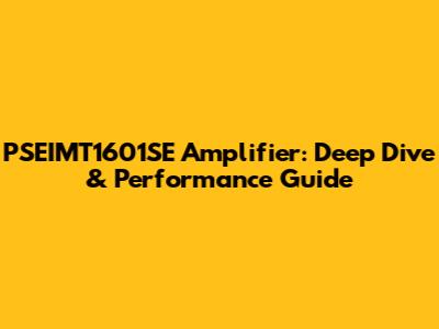 PSEIMT1601SE Amplifier: Deep Dive & Performance Guide