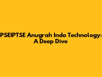PSEIPTSE Anugrah Indo Technology: A Deep Dive