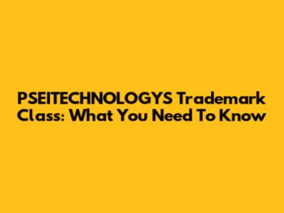 PSEITECHNOLOGYS Trademark Class: What You Need To Know