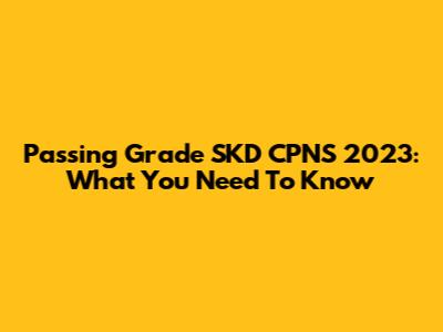 Passing Grade SKD CPNS 2023: What You Need To Know
