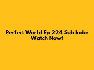 Perfect World Ep 224 Sub Indo: Watch Now!
