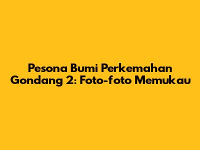 Pesona Bumi Perkemahan Gondang 2: Foto-foto Memukau