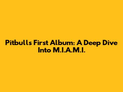 Pitbull's First Album: A Deep Dive Into "M.I.A.M.I."