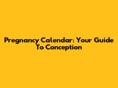Pregnancy Calendar: Your Guide To Conception