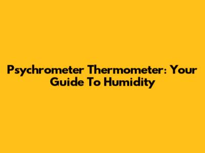Psychrometer Thermometer: Your Guide To Humidity