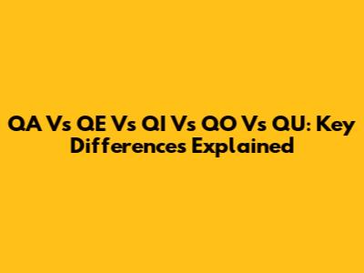 QA Vs QE Vs QI Vs QO Vs QU: Key Differences Explained