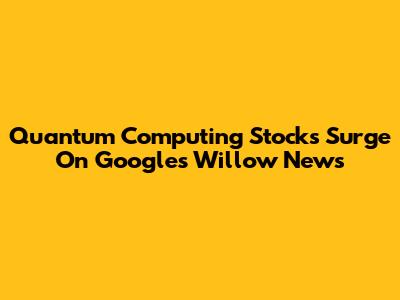 Quantum Computing Stocks Surge On Google's Willow News