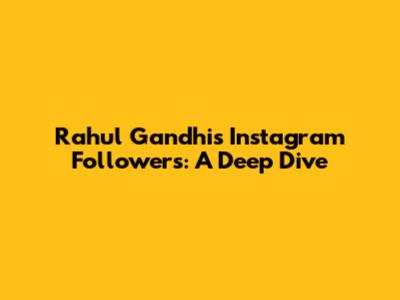 Rahul Gandhi's Instagram Followers: A Deep Dive