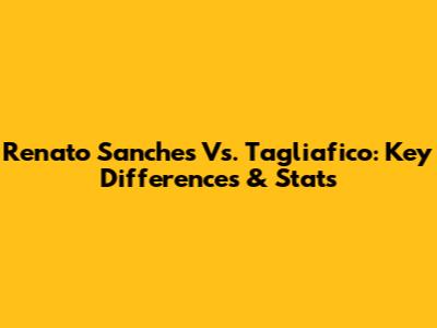 Renato Sanches Vs. Tagliafico: Key Differences & Stats