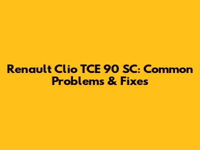 Renault Clio TCE 90 SC: Common Problems & Fixes