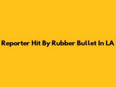 Reporter Hit By Rubber Bullet In LA