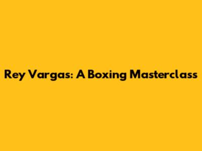 Rey Vargas: A Boxing Masterclass