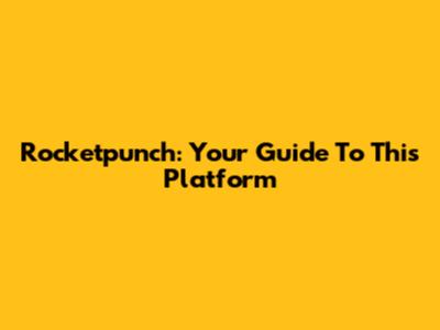 Rocketpunch: Your Guide To This Platform