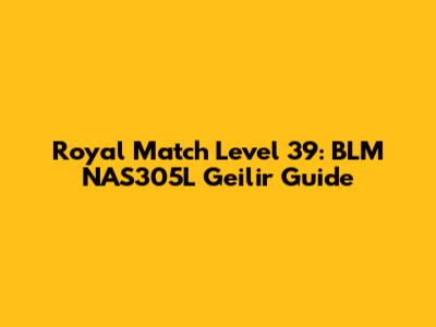 Royal Match Level 39: BLM NAS305L Geilir Guide