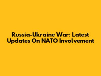 Russia-Ukraine War: Latest Updates On NATO Involvement