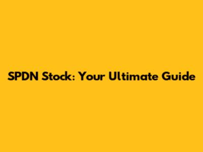 SPDN Stock: Your Ultimate Guide