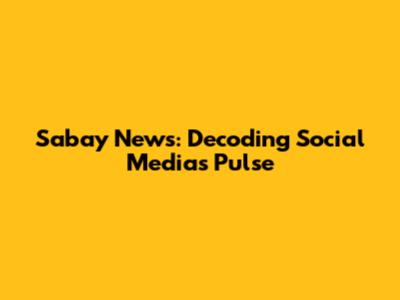 Sabay News: Decoding Social Media's Pulse