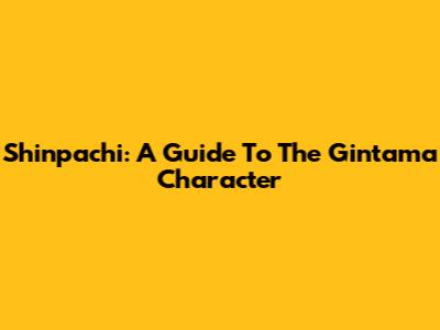 Shinpachi: A Guide To The Gintama Character