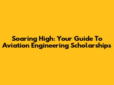 Soaring High: Your Guide To Aviation Engineering Scholarships