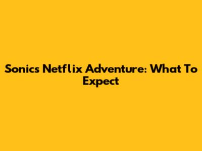 Sonic's Netflix Adventure: What To Expect