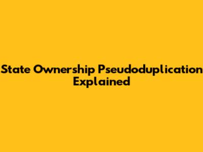 State Ownership Pseudoduplication Explained