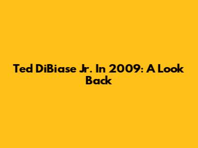 Ted DiBiase Jr. In 2009: A Look Back